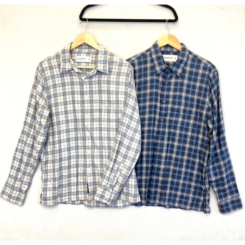 Lot of 2 Abercrombie & Fitch Soft Button Up Shirt Womens Medium M Lightweight
